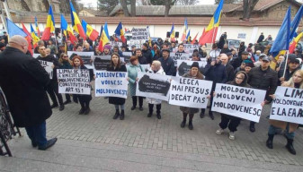 Protest al comuniştilor şi socialiştilor în Chişinău - Se opun limbii române
