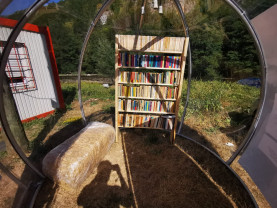 NoMAd Library, un proiect care a ajuns în Şuncuiuş - Biblioteca mobilă a fost montată