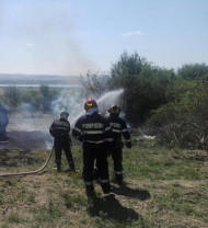 Incendiu masiv de vegetaţie în localitatea Păuşa, comuna Nojorid