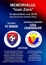 Meci omagial la Arena „Antonio Alexe” - Old-Boys Bihor şi „Liga legendelor” joacă la Memorialul Ioan Zare
