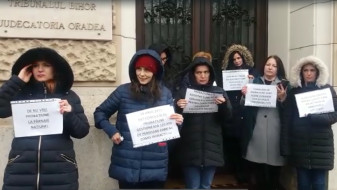 Protest în faţa Palatului de Justiţie din Oradea