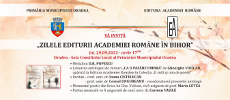 Lansarea unei noi antologii de Gheorghe Vidican - Zilele Editurii Academiei Române în Bihor