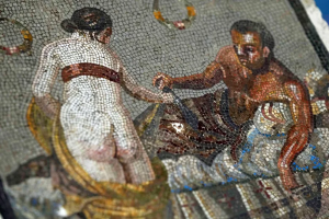 Un mozaic roman cu temă erotică, furat în timpul celui de-Al Doilea Război Mondial - Returnat și restaurat pentru expoziție