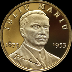 „150 de ani de la nașterea lui Iuliu Maniu” - Monedă din aur emisă de BNR